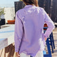 American Bazi Full Size Distressed Button Down Denim Jacket in Lavender